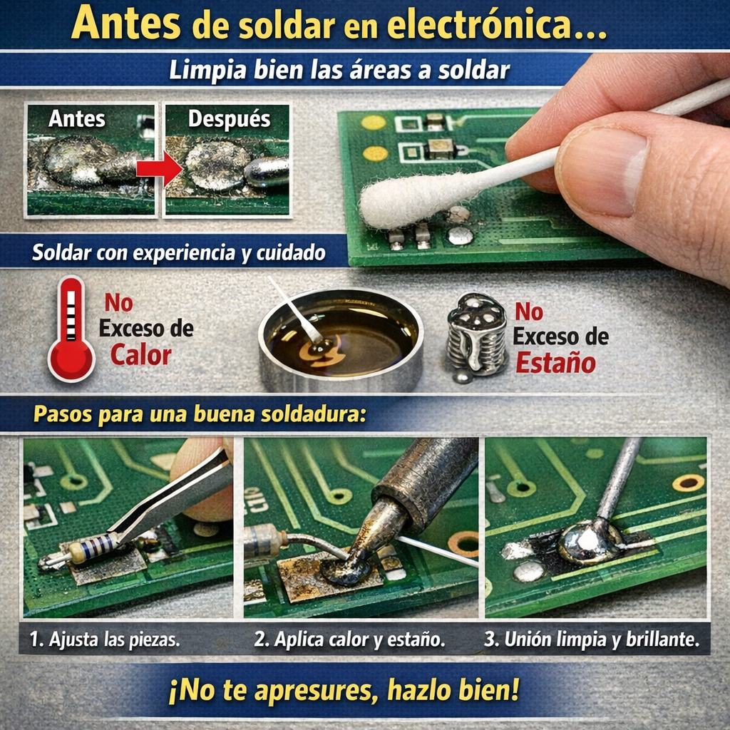 Cómo soldar en electrónica con buena calidad