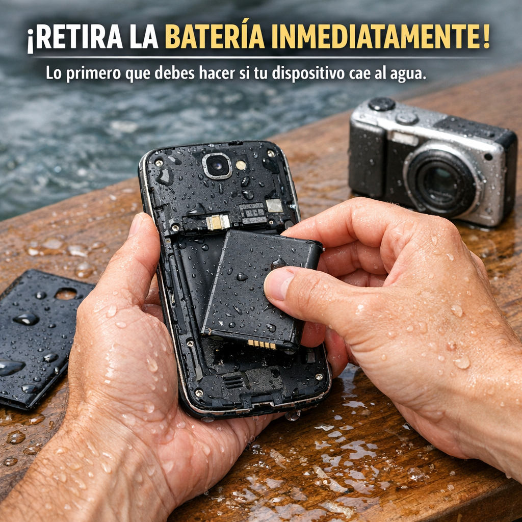 qué hacer cuando el teléfono móvil cae al agua