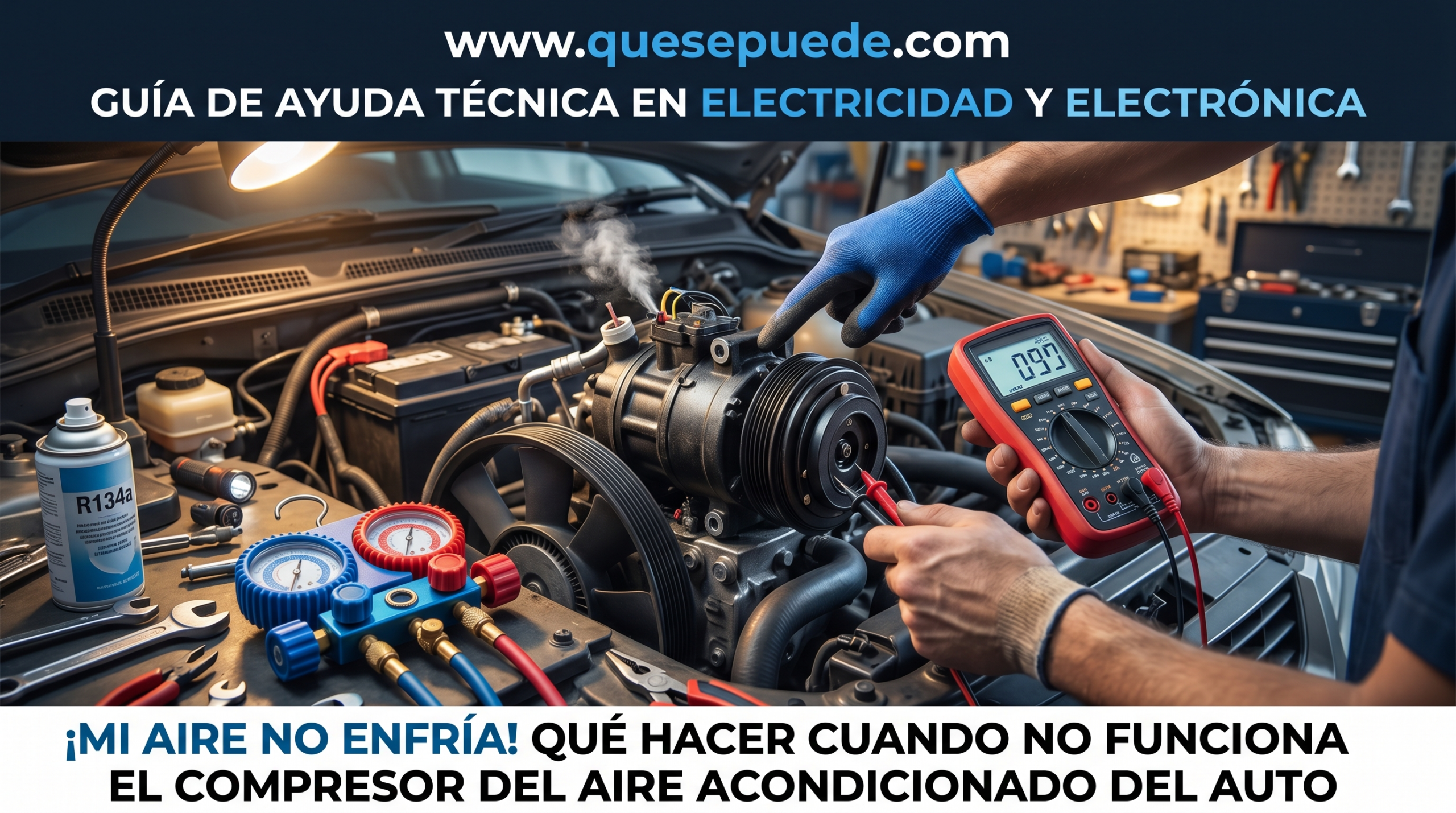 resolver fallas eléctricas en el compresor del aire acondicionado del auto