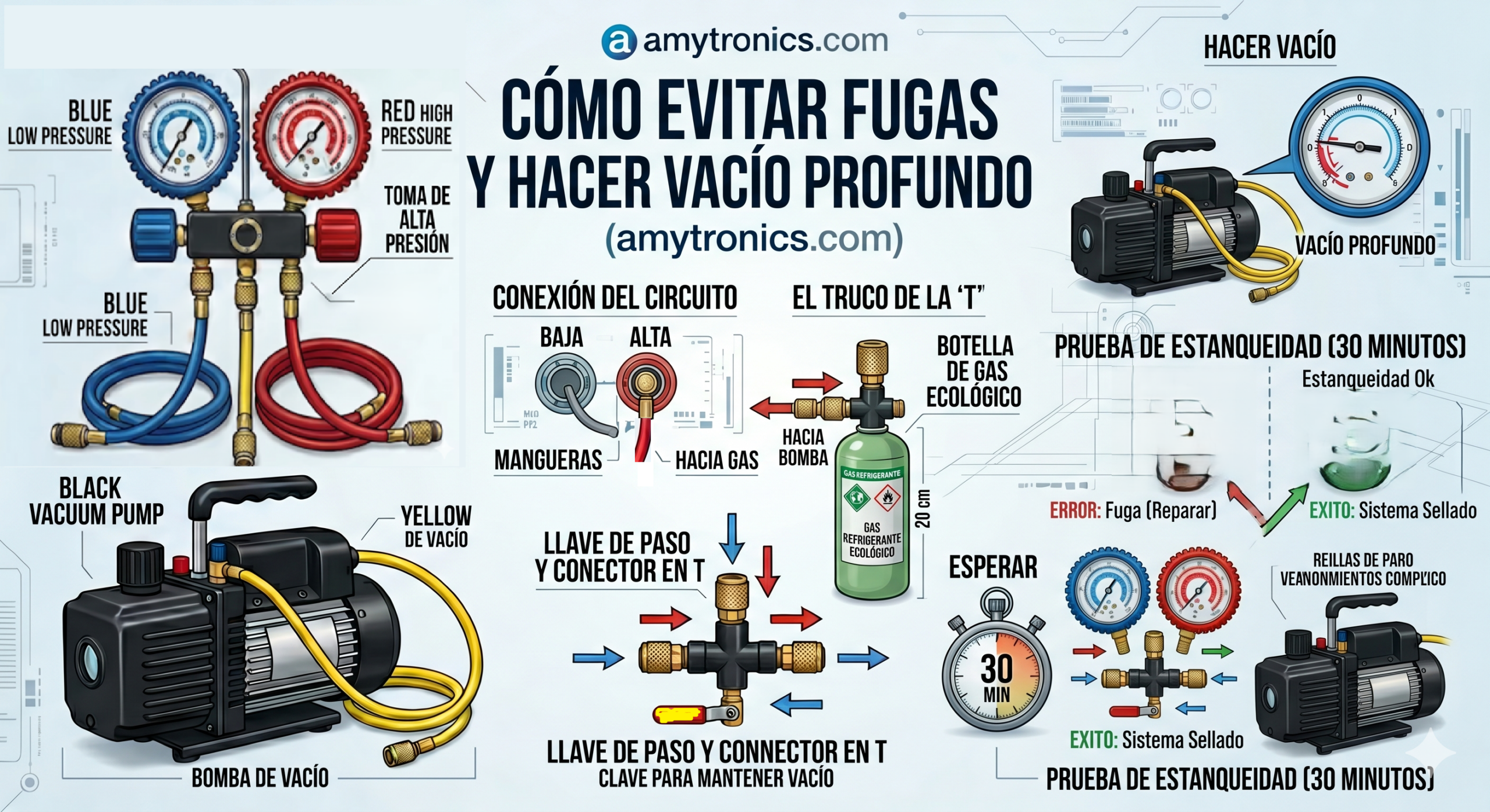Forma correcta de cargar el gas refrigerante del auto