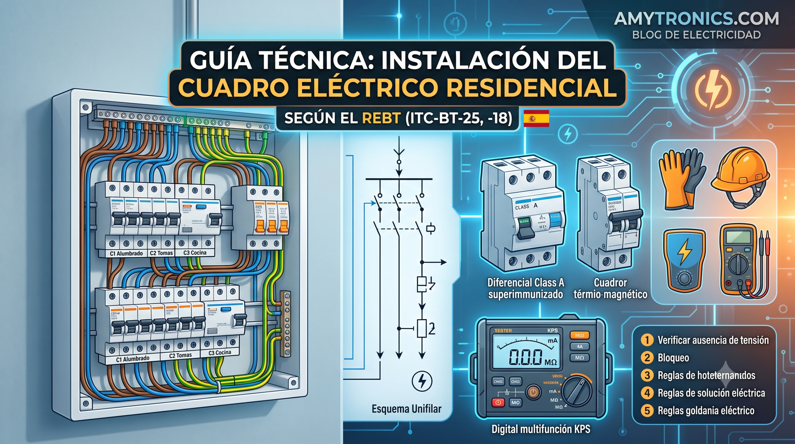 Guía técnica: Instalación del cuadro eléctrico en vivienda según el REBT