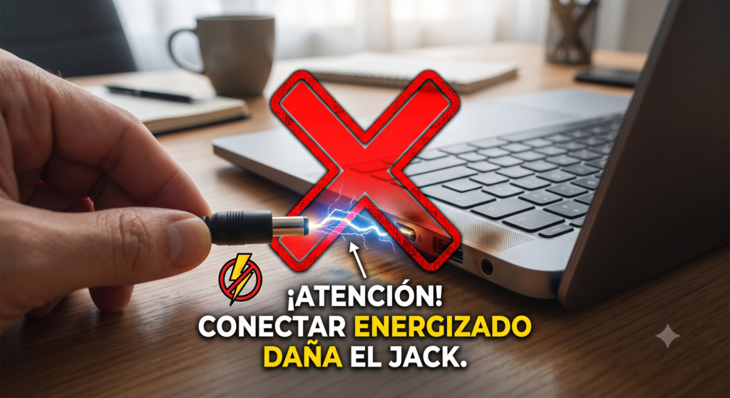 no se debe conectar el cargador del portátil al portátil cuando está conectado el cargador a la corriente